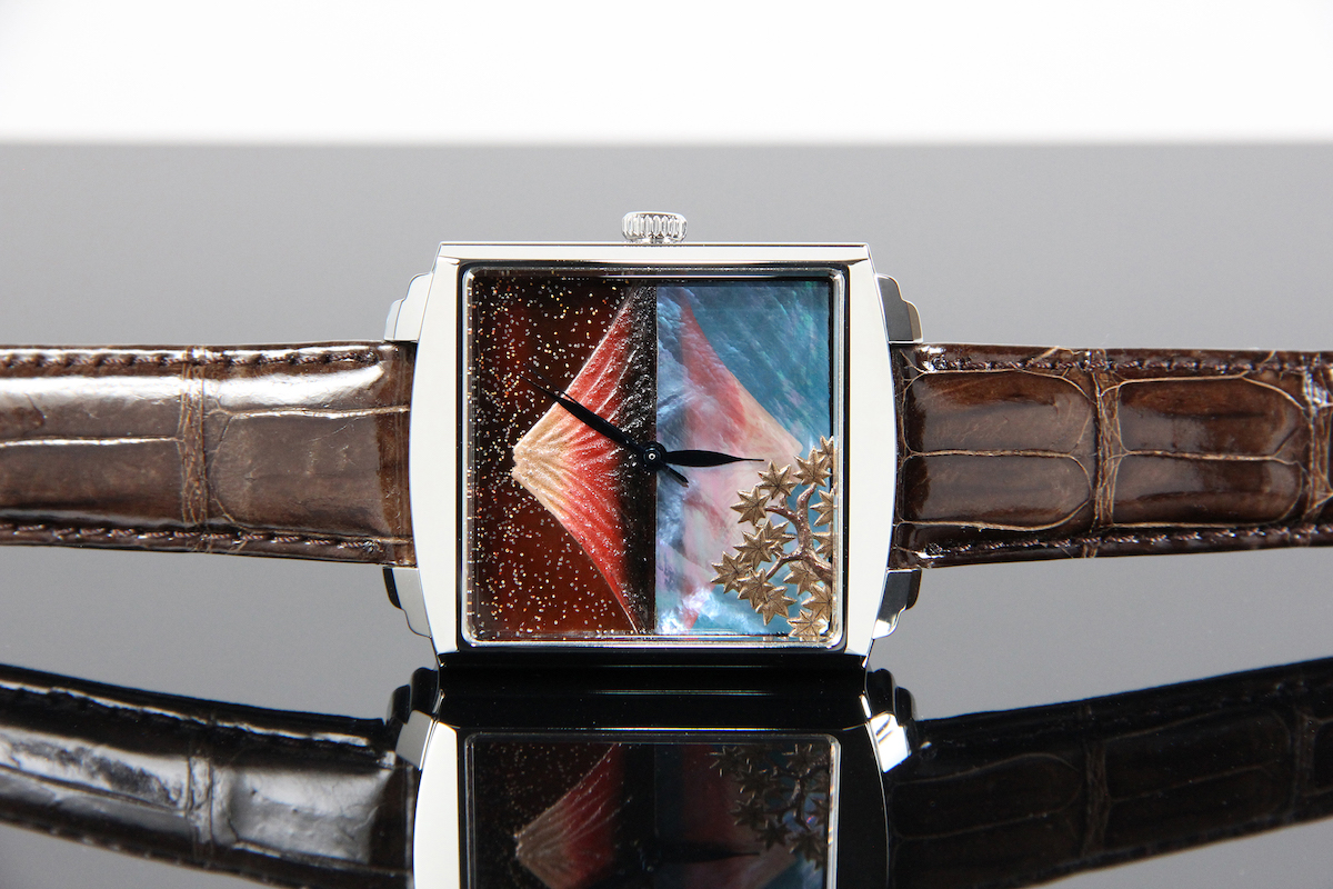 Urushi maki-e watches [JOGA]Upside-Down Fuji and The maple